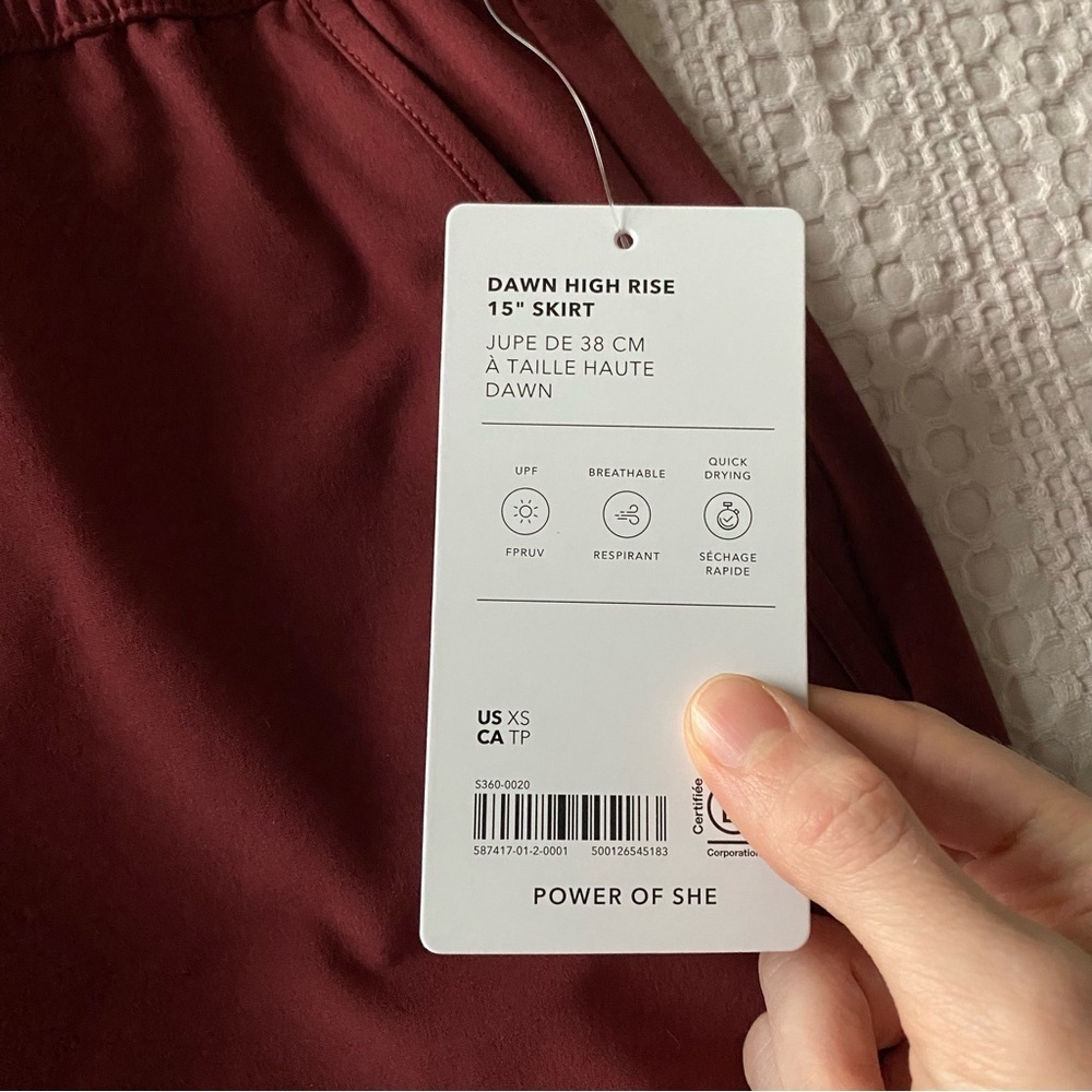 NWT Athleta Dawn High Rise 15” Skirt Redwood Sz XS Active Summer Travel Pockets - Picture 10 of 14
